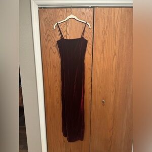 Burgundy velvet dress
